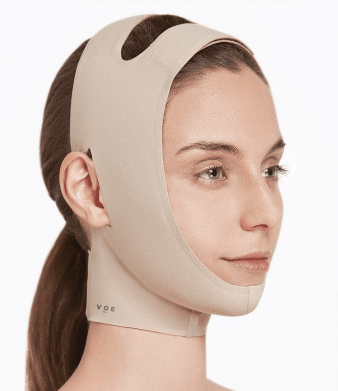 1006 - SEAMLESS FACIAL CHIN-NECK BANDAGE - NUDE - M