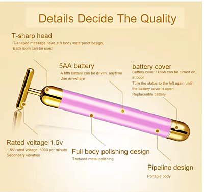High Frequency Face Lifting 24K Gold Ion Massage