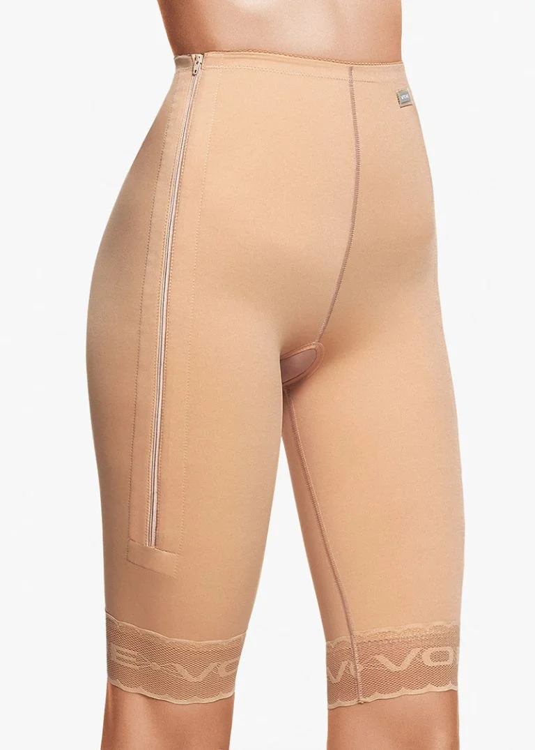 3002Z - ABOVE THE KNEE GIRDLE WITH ZIPPERED CLOSURES - BEIGE - XS