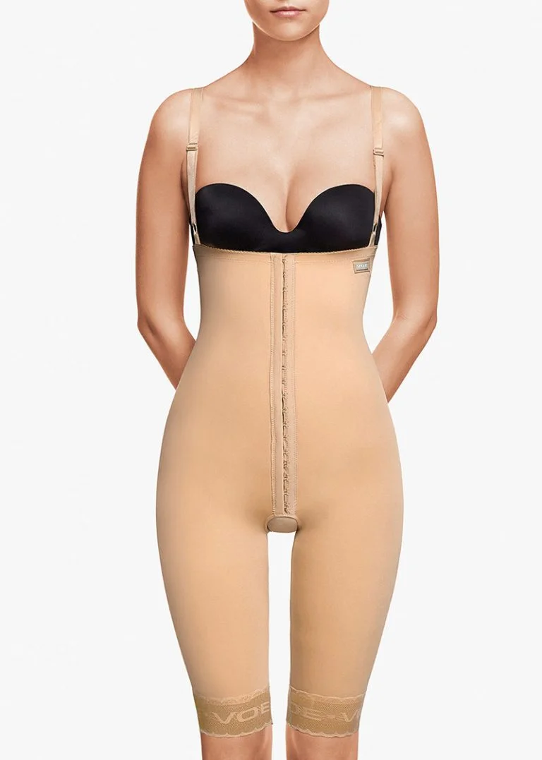 3004 - GIRDLE WITH ABDOMINAL EXTENSION ABOVE THE KNEE - BEIGE - XS