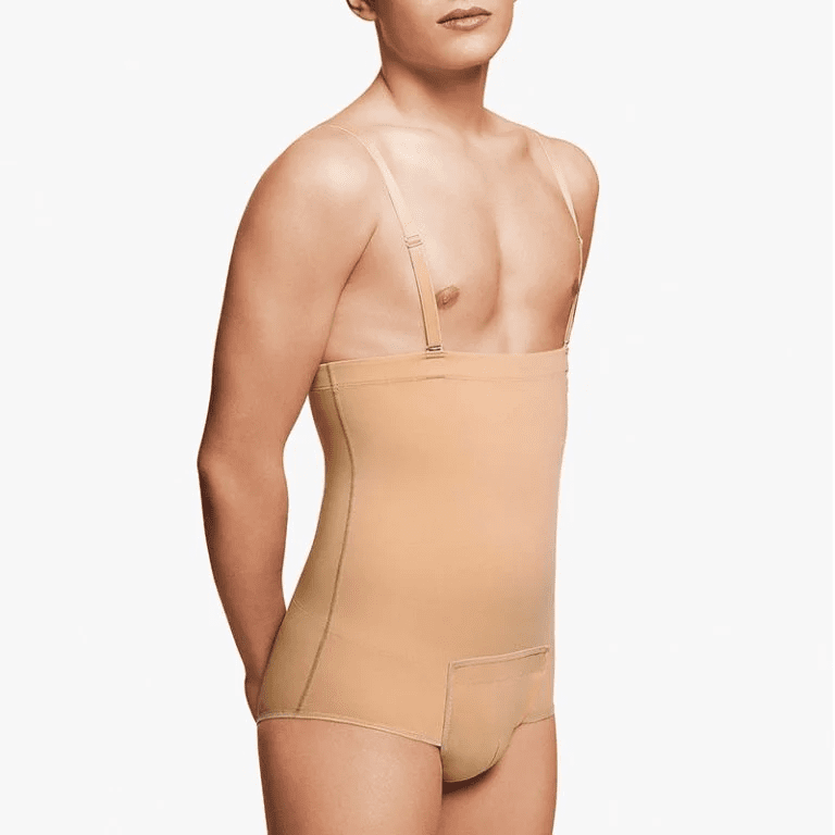 4001V - MALE BRIEF WITH VELCRO FLAP - BEIGE - XXXS