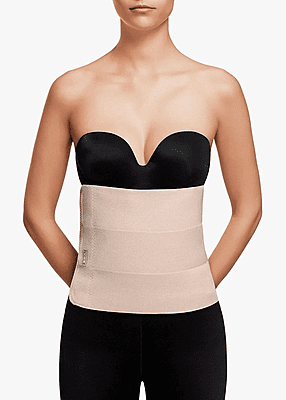 4013S - THREE-PANEL SEAMLESS ABDOMINAL BINDER (LENGTH 24 CM) - BEIGE - S