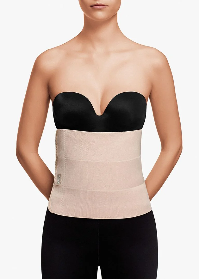 4013S - THREE-PANEL SEAMLESS ABDOMINAL BINDER (LENGTH 24 CM) - BEIGE - XXXL