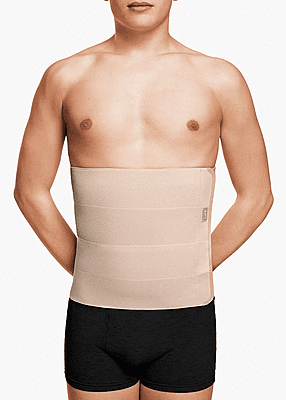 4014S - FOUR-PANEL SEAMLESS ABDOMINAL BINDER (LENGTH 32 CM) - BEIGE - XXL